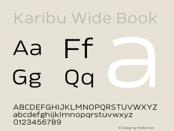 Karibu Wide Book Version 1.000;PS 001.000;hotconv 1.0.88;makeotf.lib2.5.64775图片样张