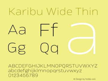 Karibu Wide Thin Version 1.000;PS 001.000;hotconv 1.0.88;makeotf.lib2.5.64775图片样张