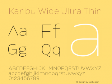 Karibu Wide Ultra Thin Version 1.000;PS 001.000;hotconv 1.0.88;makeotf.lib2.5.64775图片样张