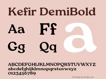 Kefir DemiBold Version 1.000;hotconv 1.0.109;makeotfexe 2.5.65596图片样张