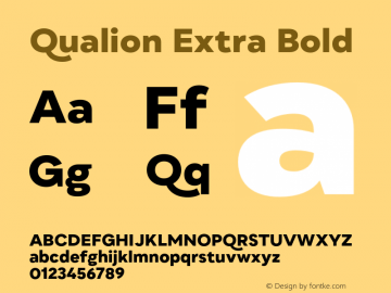 Qualion Extra Bold Version 1.000;PS 001.000;hotconv 1.0.88;makeotf.lib2.5.64775图片样张