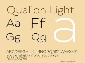 Qualion Light Version 1.000;PS 001.000;hotconv 1.0.88;makeotf.lib2.5.64775图片样张