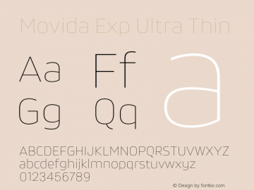 Movida Exp Ultra Thin Version 1.000;Glyphs 3.1.2 (3151)图片样张