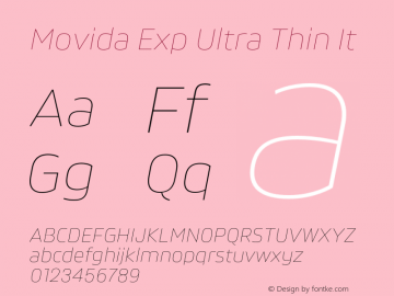 Movida Exp Ultra Thin It Version 1.000;Glyphs 3.1.2 (3151)图片样张