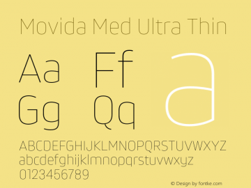 Movida Med Ultra Thin Version 1.000;Glyphs 3.1.2 (3151)图片样张
