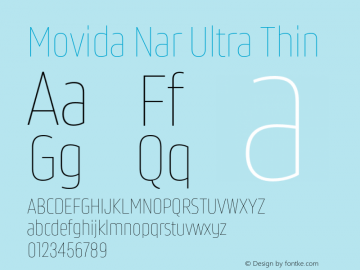 Movida Nar Ultra Thin Version 1.000;Glyphs 3.1.2 (3151)图片样张