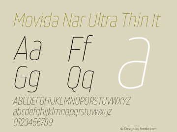 Movida Nar Ultra Thin It Version 1.000;Glyphs 3.1.2 (3151)图片样张