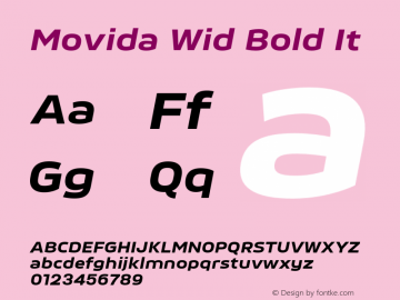 Movida Wid Bold It Version 1.000;Glyphs 3.1.2 (3151)图片样张