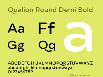 Qualion Round Demi Bold Version 1.000;hotconv 1.0.109;makeotfexe 2.5.65596图片样张