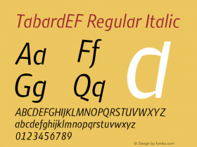 TabardEF Regular Italic 001.000 Font Sample