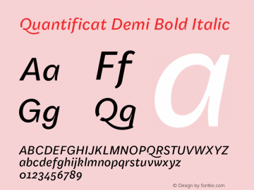Quantificat Demi Bold Italic Version 1.000;Glyphs 3.1.2 (3151)图片样张