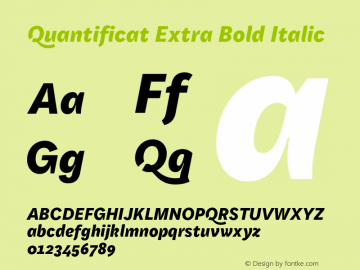 Quantificat Extra Bold Italic Version 1.000;Glyphs 3.1.2 (3151)图片样张
