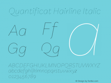Quantificat Hairline Italic Version 1.000;Glyphs 3.1.2 (3151)图片样张