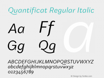 Quantificat Regular Italic Version 1.000;Glyphs 3.1.2 (3151)图片样张