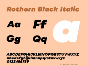 Rothorn Black Italic Version 1.000;FEAKit 1.0图片样张