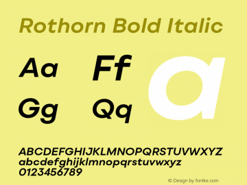 Rothorn Bold Italic Version 1.000;FEAKit 1.0图片样张