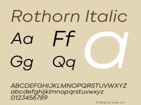 Rothorn Italic Version 1.000;FEAKit 1.0图片样张