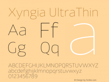 Xyngia-UltraThin Version 1.020;PS 001.020;hotconv 1.0.88;makeotf.lib2.5.64775图片样张