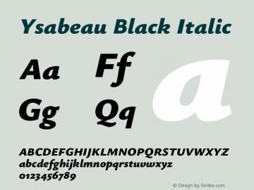 Ysabeau Black Italic Version 2.002;Glyphs 3.2 (3227)图片样张