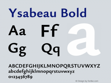 Ysabeau Bold Version 2.002;Glyphs 3.2 (3227)图片样张