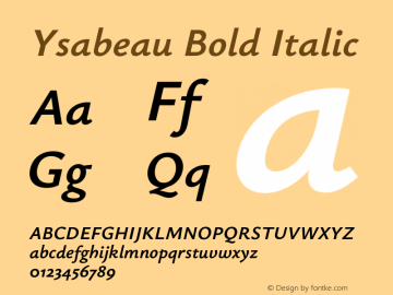 Ysabeau Bold Italic Version 2.002;Glyphs 3.2 (3227)图片样张