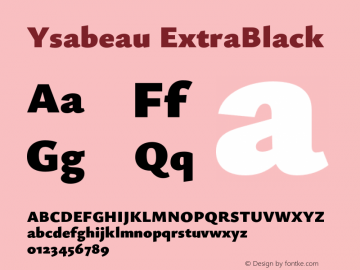 Ysabeau ExtraBlack Version 2.002;Glyphs 3.2 (3227)图片样张