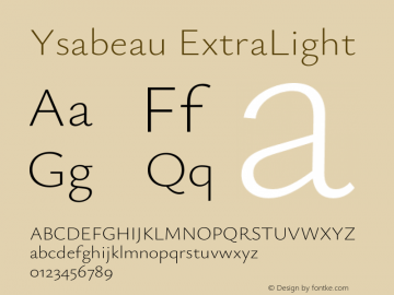 Ysabeau ExtraLight Version 2.002;Glyphs 3.2 (3227)图片样张