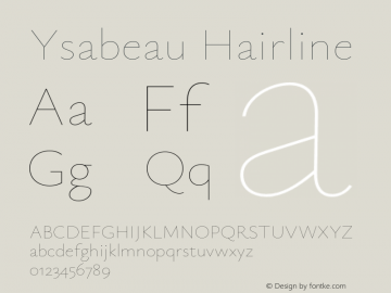 Ysabeau Hairline Version 2.002;Glyphs 3.2 (3227)图片样张