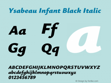 Ysabeau Infant Black Italic Version 2.002;Glyphs 3.2 (3227)图片样张