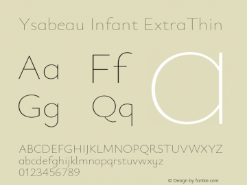 Ysabeau Infant ExtraThin Version 2.002;Glyphs 3.2 (3227)图片样张