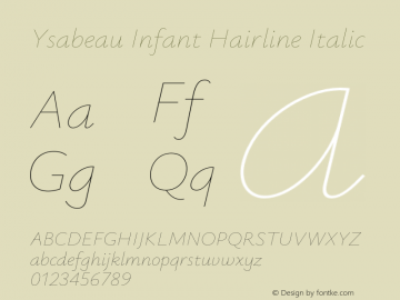 Ysabeau Infant Hairline Italic Version 2.002;Glyphs 3.2 (3227)图片样张