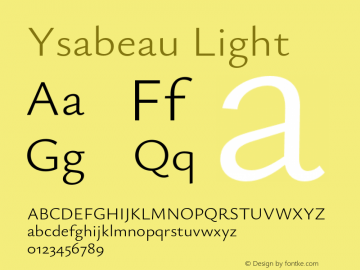Ysabeau Light Version 2.002;Glyphs 3.2 (3227)图片样张