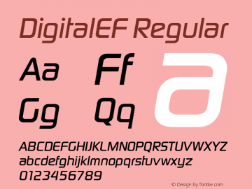 DigitalEF Regular 001.000 Font Sample