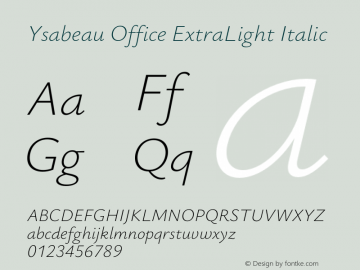 Ysabeau Office ExtraLight Italic Version 2.002;Glyphs 3.2 (3227)图片样张