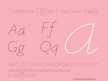 Ysabeau Office Hairline Italic Version 2.002;Glyphs 3.2 (3227)图片样张