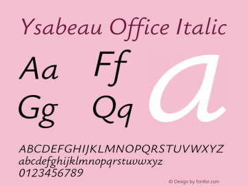 Ysabeau Office Italic Version 2.002;Glyphs 3.2 (3227)图片样张