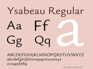 Ysabeau Regular Version 2.002;Glyphs 3.2 (3227)图片样张