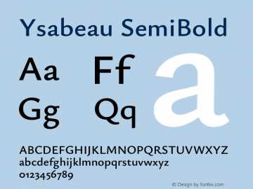 Ysabeau SemiBold Version 2.002;Glyphs 3.2 (3227)图片样张