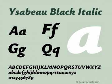 Ysabeau Black Italic Version 2.002图片样张