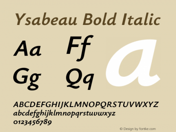 Ysabeau Bold Italic Version 2.002图片样张