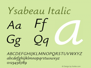 Ysabeau Italic Version 2.002图片样张