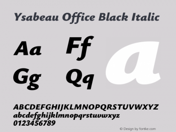 Ysabeau Office Black Italic Version 2.002图片样张