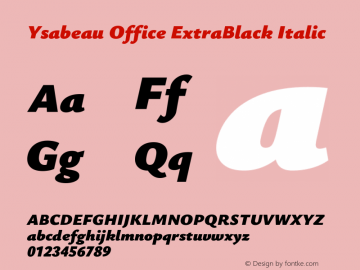 Ysabeau Office ExtraBlack Italic Version 2.002图片样张