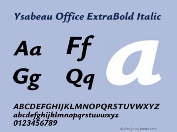 Ysabeau Office ExtraBold Italic Version 2.002图片样张
