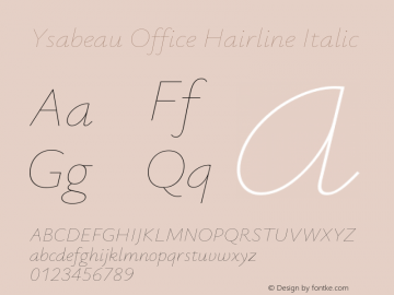 Ysabeau Office Hairline Italic Version 2.002图片样张