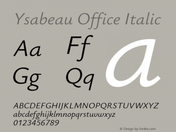 Ysabeau Office Italic Version 2.002图片样张