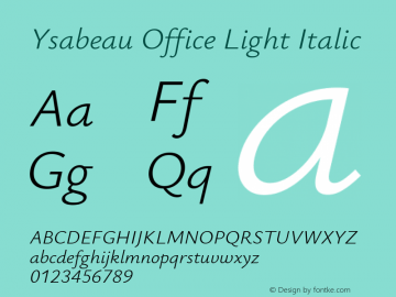 Ysabeau Office Light Italic Version 2.002图片样张
