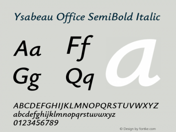Ysabeau Office SemiBold Italic Version 2.002图片样张