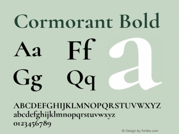 Cormorant Bold Version 4.001;Glyphs 3.2 (3227)图片样张