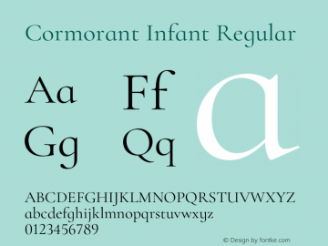 Cormorant Infant Regular Version 4.001;Glyphs 3.2 (3227)图片样张